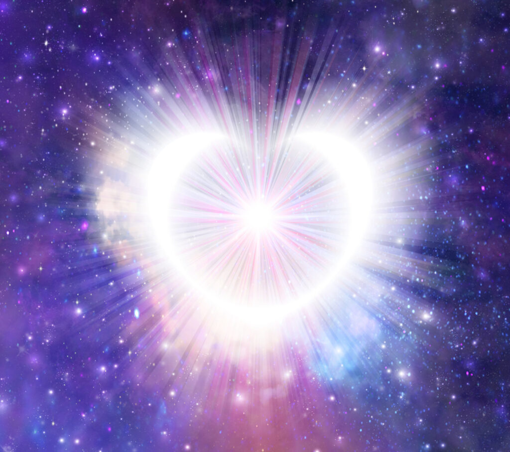 A love heart shining out as those made up of lots of stars